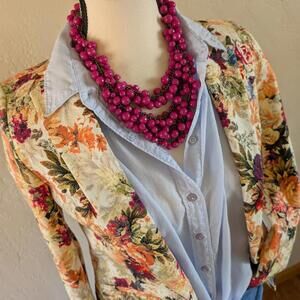 ZARA Floral Print Blazer